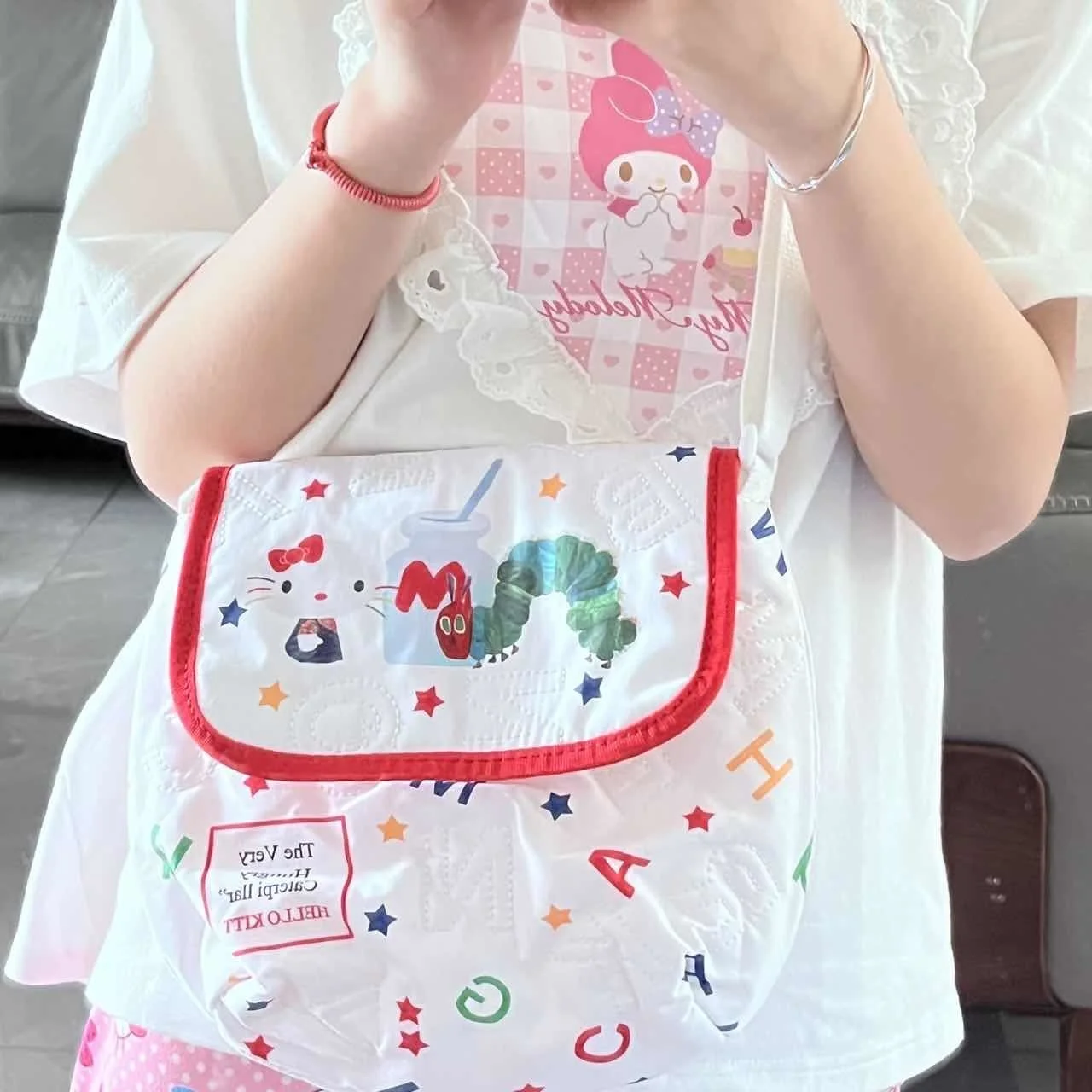 Underarm Bag Sanrio Hello Kitty Chococat Tote Shoulder Bag Y2k Kawaii Anime Makeup