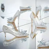 2024 Crystal Shoes Pointed Toe High-heeled Shoes Wedding Shoes Dress Low-heeled Pregnant Women Red Bride Wedding Pumps Two-wear - Image 5