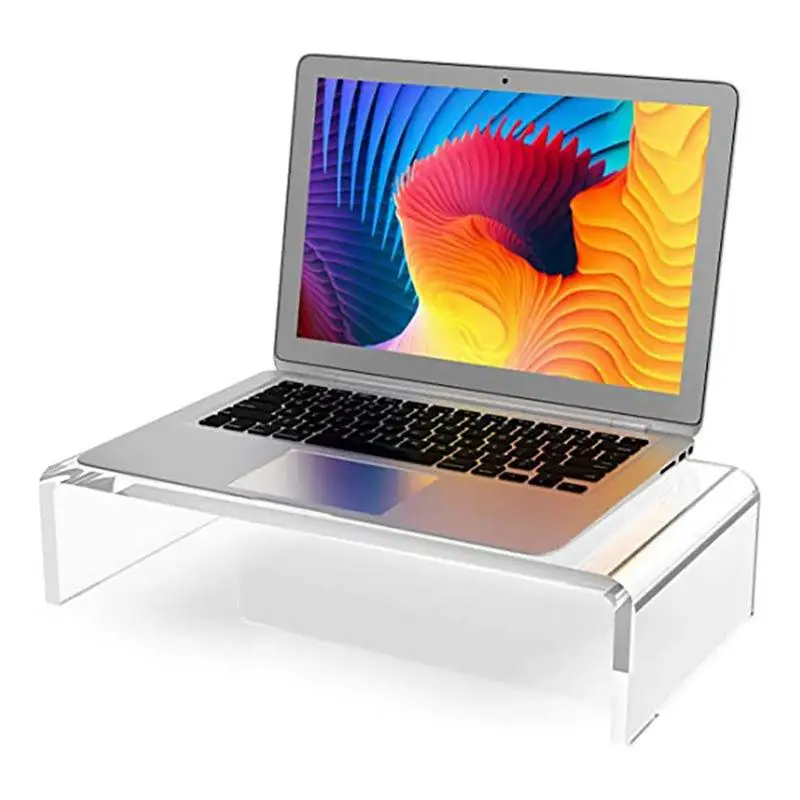 

Desk Monitor Stand Acrylic Laptop Stand Clear Desktop Computer Riser Table Storage Stand Desk Organizer For Storing PC Screen