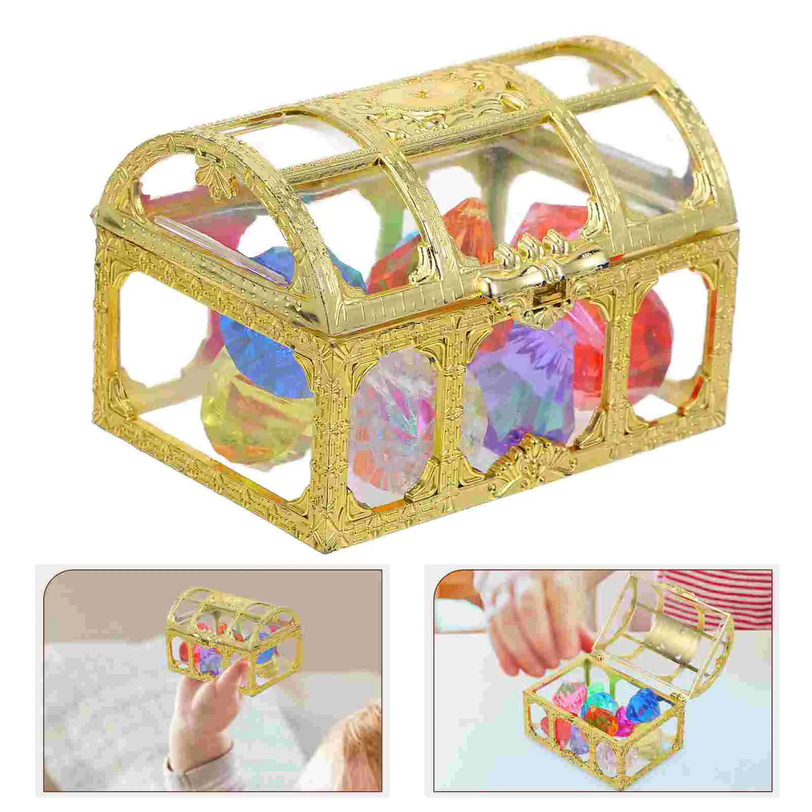 

Jewel Toy Colorful Fake Gems for Kids Large Treasure Vase Filler Acrylic Gemstones Toys Child