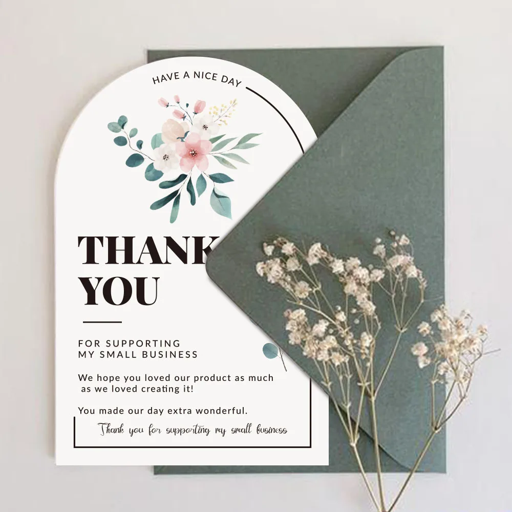 

30pcs Floral Thank You Cards for Small Business Appreciation Cards for Online Retailers Handmade Goods Customer Package Insert