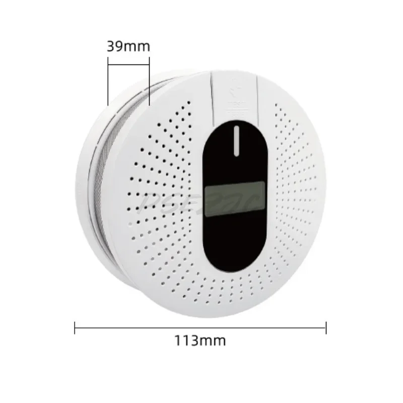2-in-1 Carbon Monoxide Smoke Fire Detector Household Multifunctional Screen Display Alarm Gas Leak Prevention Alarm