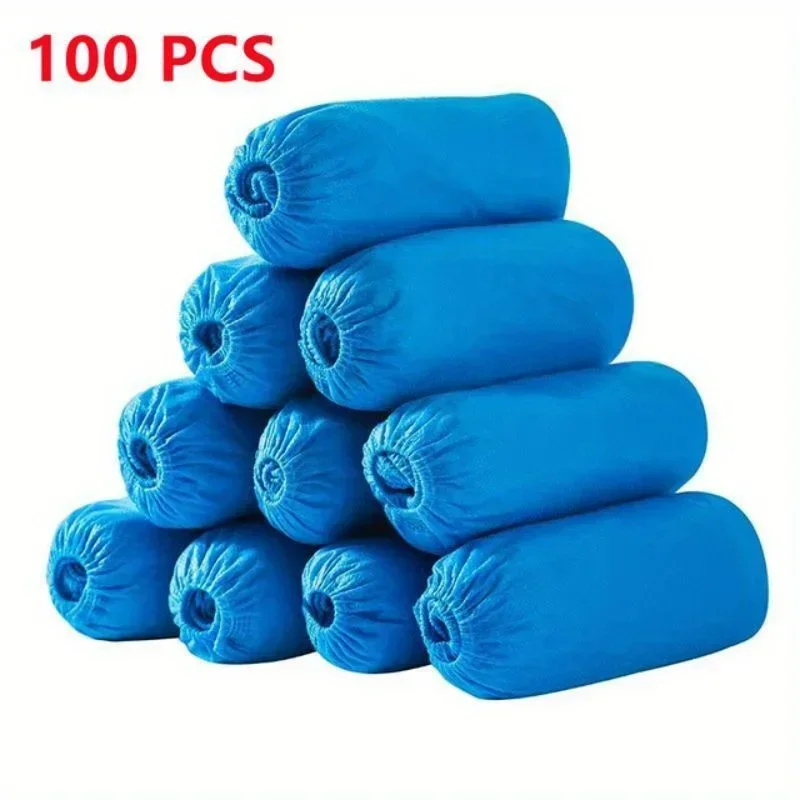 100pcs Disposable Shoe Cover Dustproof Non-slip Dhoe Cover Children Students Adult Non-woven Household Foot Cover 5
