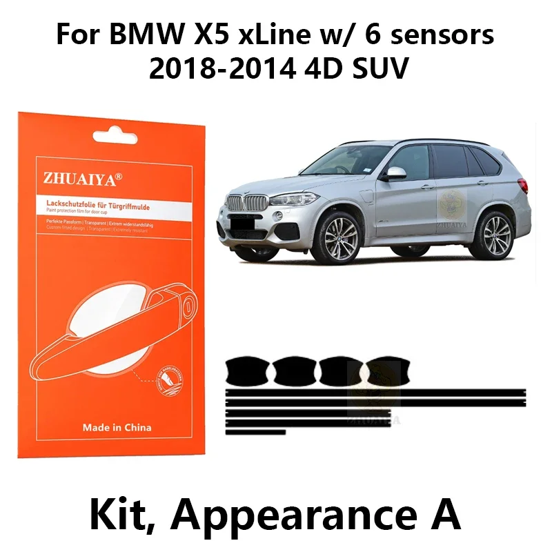 

Защита для края двери ZHUAIYA, защитная пленка на дверную ручку, ТПУ PPF для BMW X5 xLine с 6 датчиками 2018-2014 4D SUV