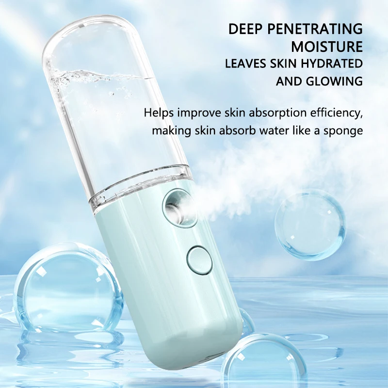 50ML Enlarged Water Tank Mini Humidifier Portable Cool Mist Maker Facial Steamer Nano Facial Sprayer For Face Care 4