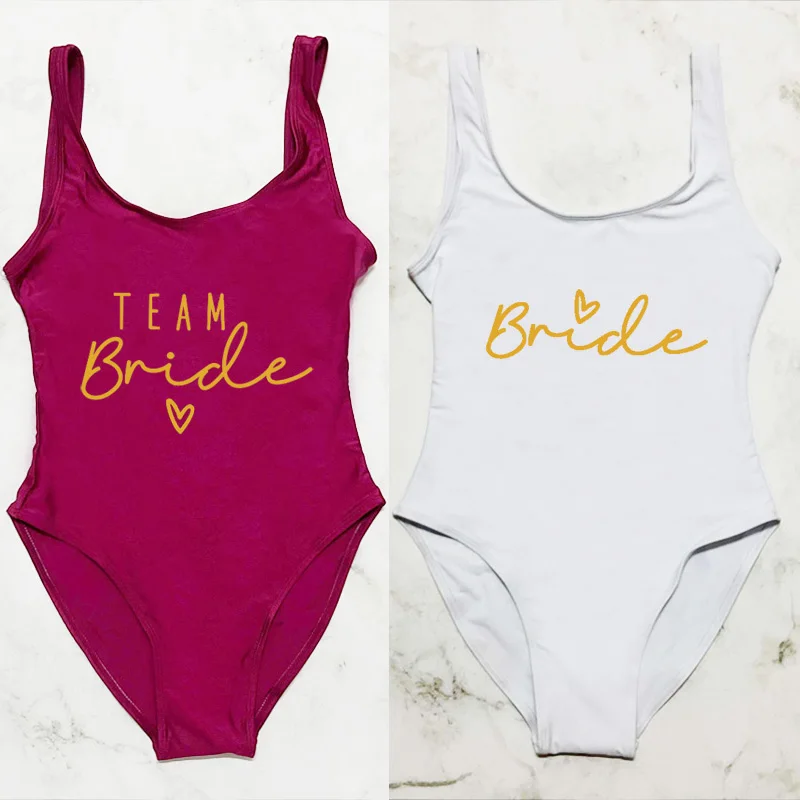 One Piece Swimsuit Women Swimsuit S-3XL Team Bride One-Piece Swimsuit Women Swimwear Bachelorette Party Sexy Summer Beachwear Bathing Suit