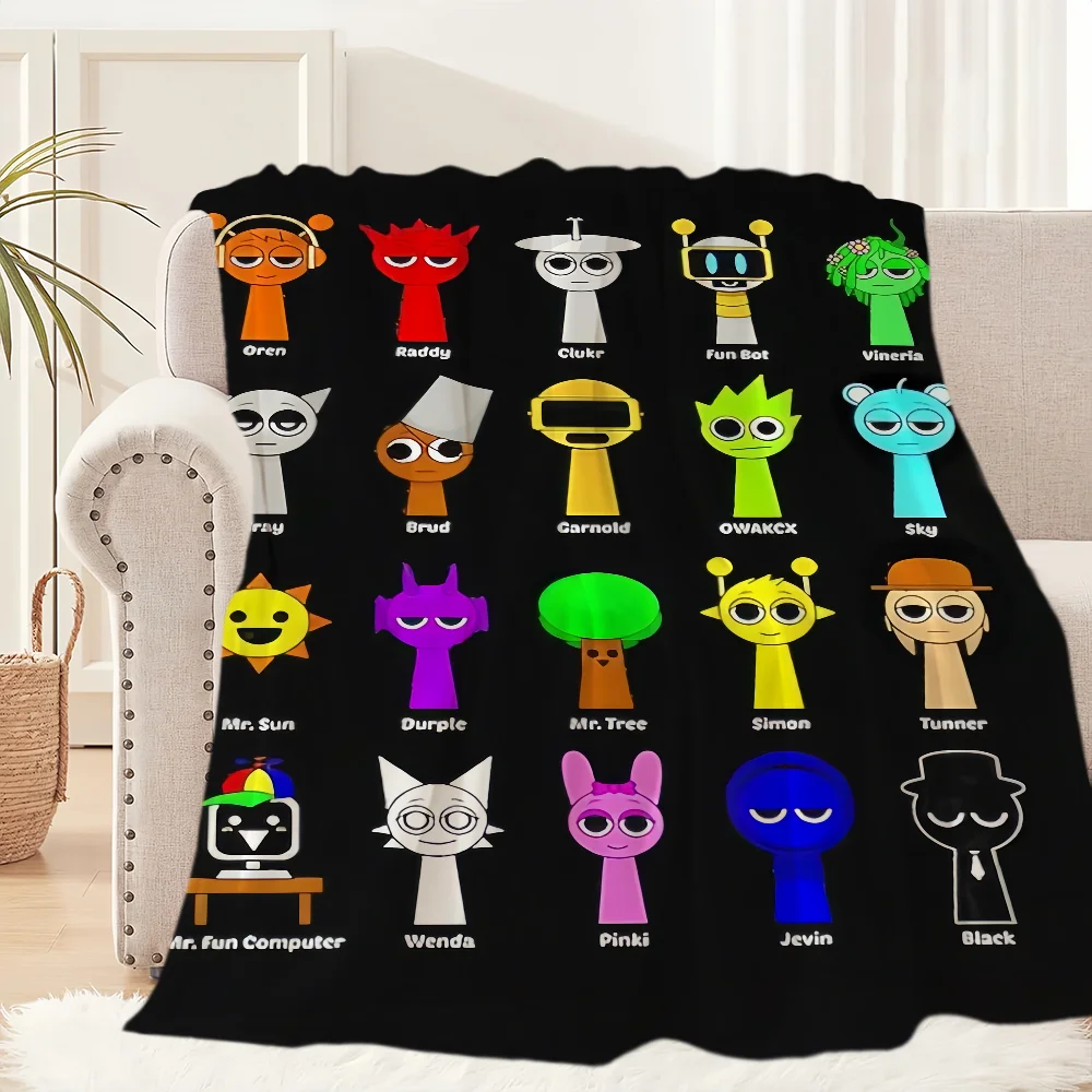 Sprunki Incredibox Game Blanket Plush Nap Sofa rug for Living Room Warm Office Bedroom Birthday Home Travel Kid Gifts 6