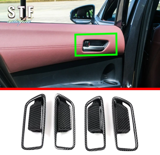 

Carbon Fiber Style Interior Door Handle Cover Trim For Toyota Corolla Cross (XG10) 2020 2021 Car Accessories Stickers W4