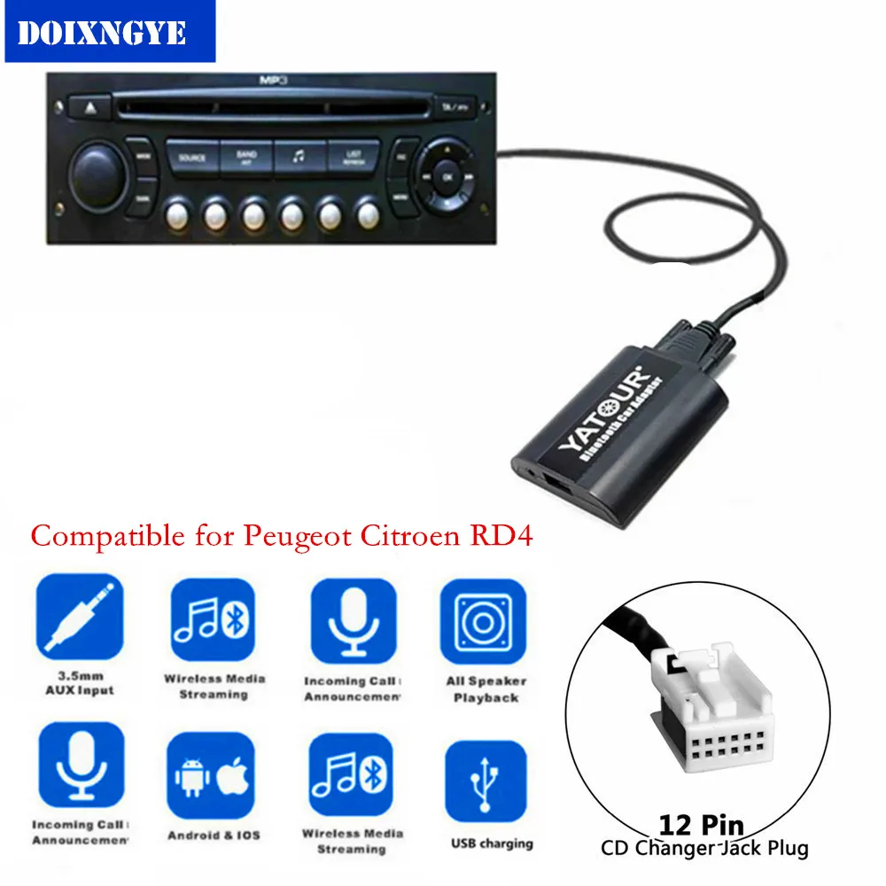 Usb Aux Bluetooth Car Radio Digital Cd Changer Adapter Car Mp3 Player