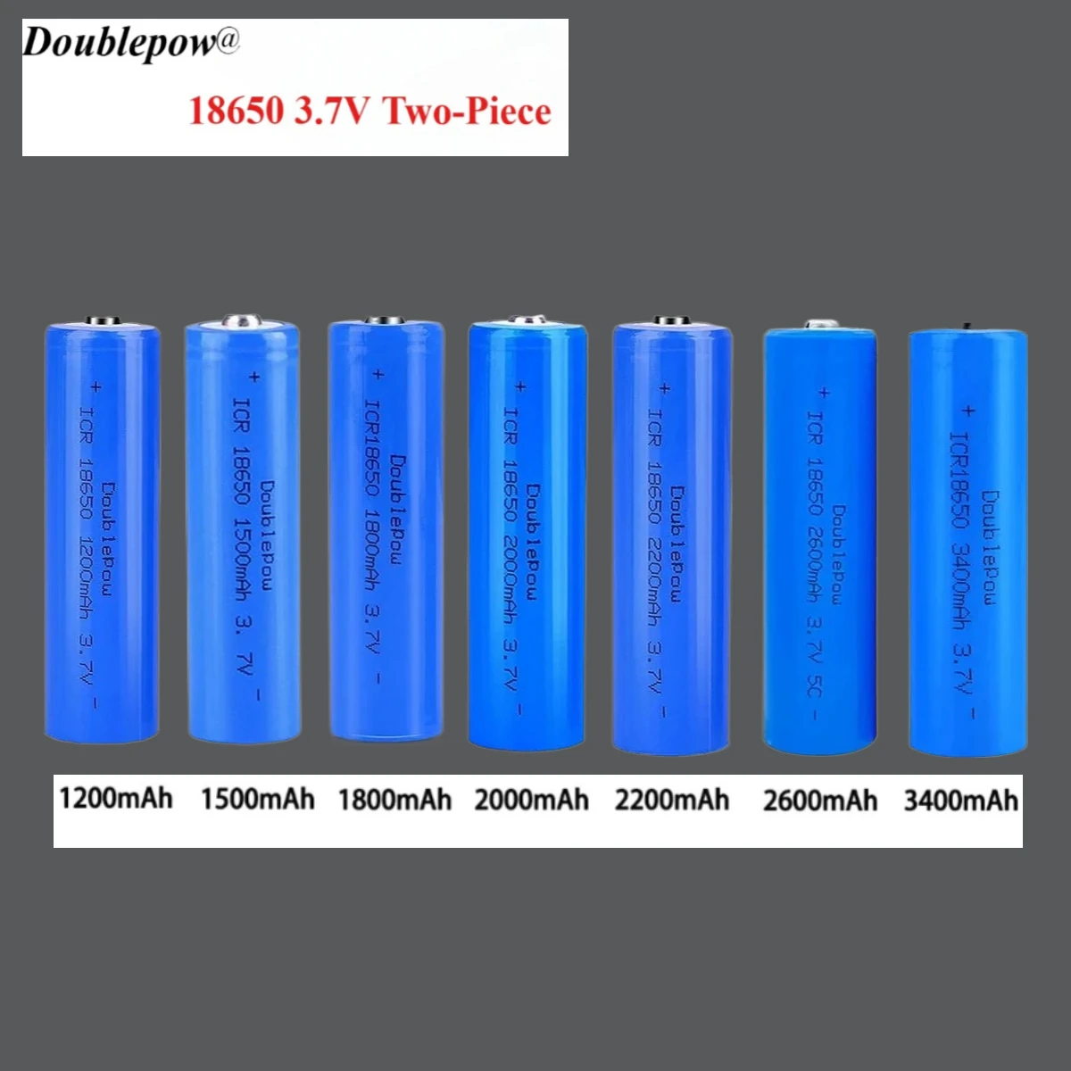 18650 2 pz 3.7 V Batteria Ricaricabile 1200 mah /1500 mah /1800 mah /2000 mah /2200 mah /2600 mah /3400 mah Batteria Al Litio Li-po A Punta - immagine 2
