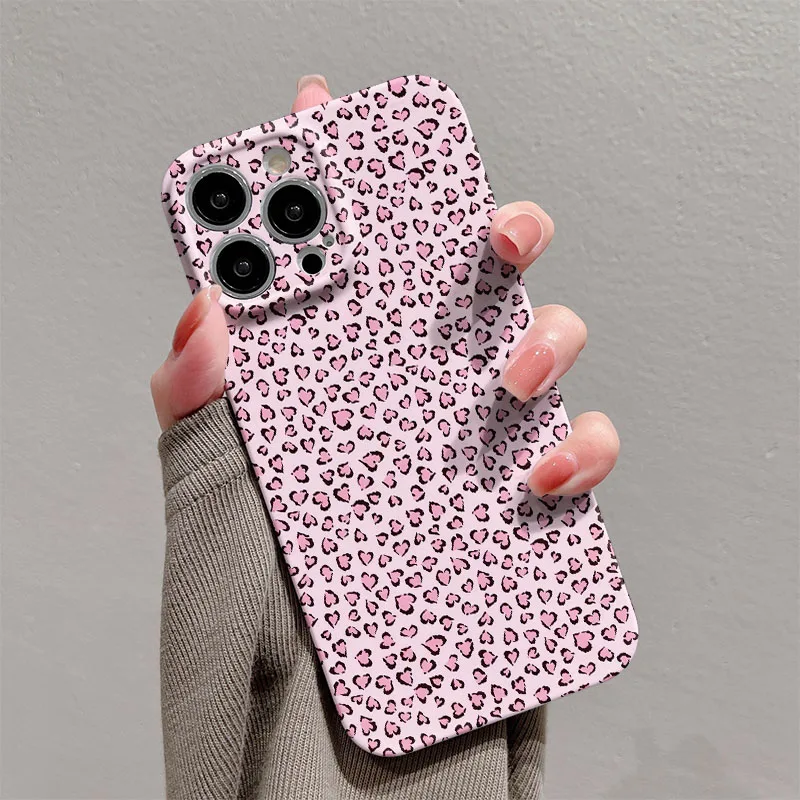 Leopard Print Hard Shell Phone Case - Stylish and Durable Protection
