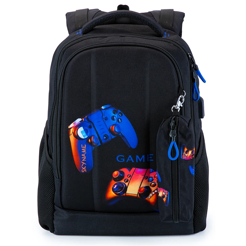 Brand Skyname Orthopedic School Bag for Boys 3D Cartoon Backpacks Students USB Charging Multifunctional Bagpack Bookbag Mochilas 2
