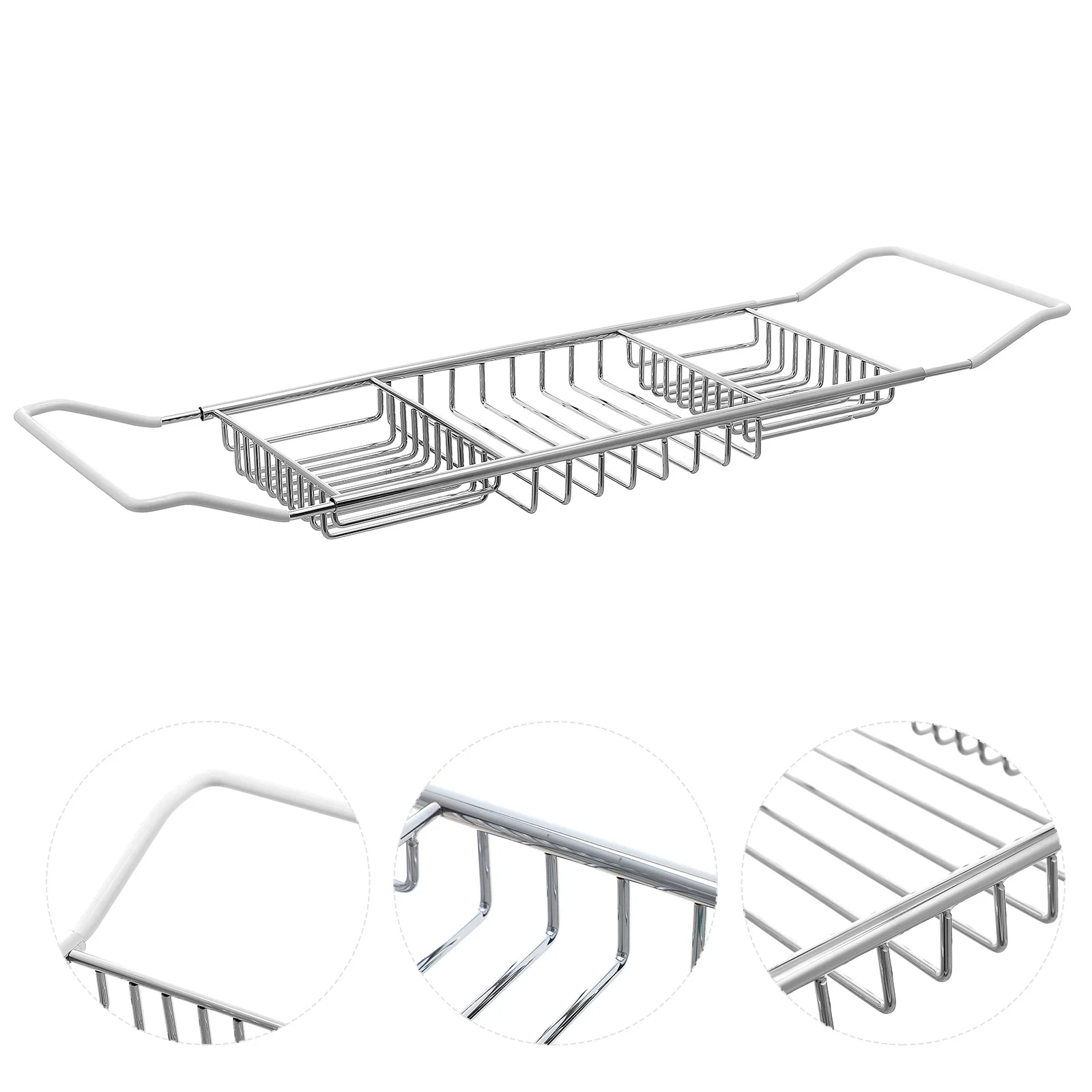 Portable Stainless Bathtub Rack Adjustable Holder Tray For Book Magazine Bathroom Trays Stand Home Garden Storage ganization
