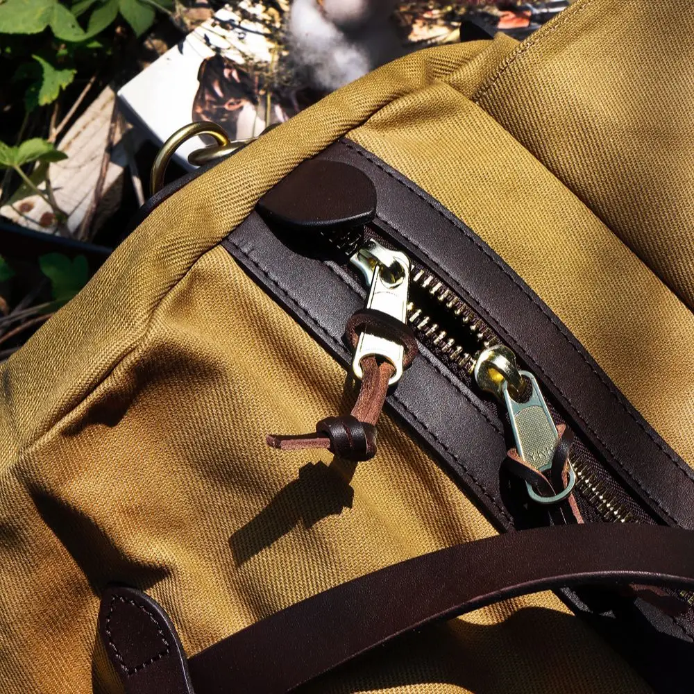 Tailor Brando Saddle Leather Shoulder Strap 22OZ Waterproof Canvas Size 50*33*20cm American Retro Medium Travel Handbag