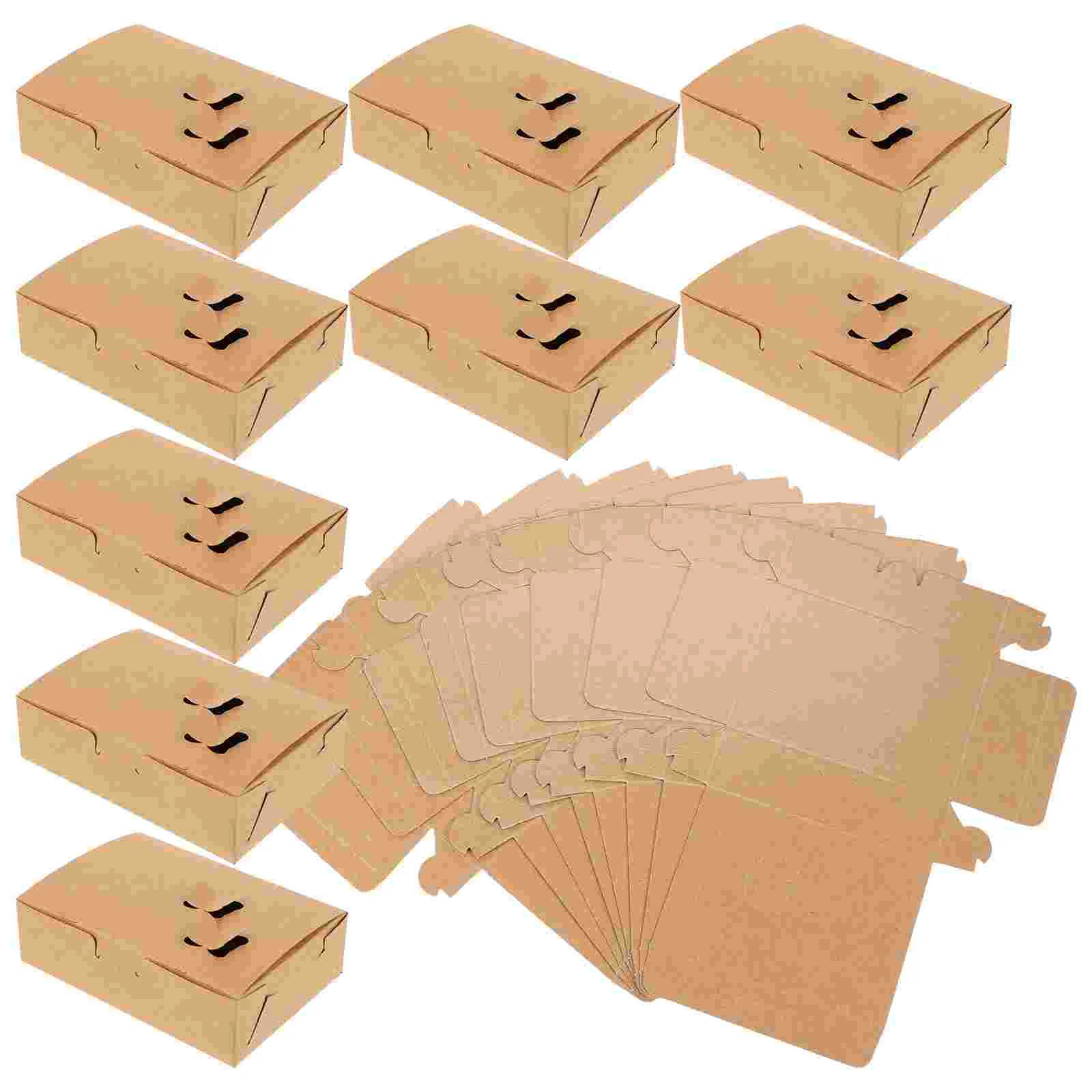 

25 PCS Packing Box Food Wrapping Boxes Cases Sandwich Storage Containers Multipurpose Tray Cookie Snack Candy Kraft Paper Sushi
