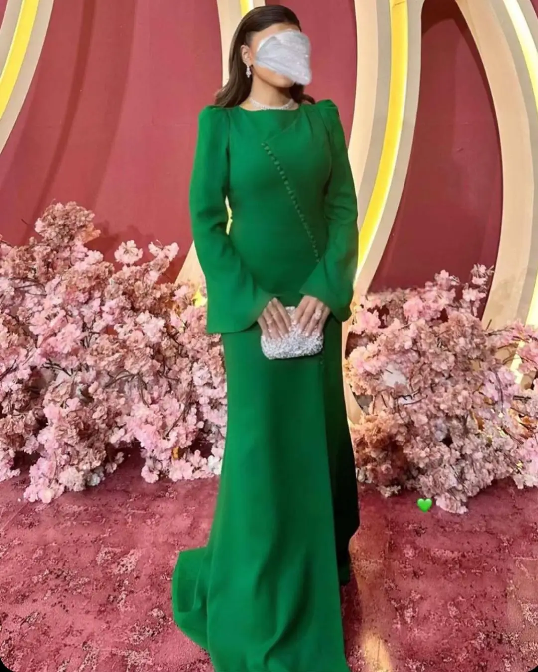 

Mermaid Green Evening Dresses Long Sleeves Prom Dresses Side Split Robes de soirée Floor Length Formal Occasion Dresses