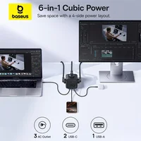 Baseus 67W GaN Fast Charger Power Strip 3AC 3680W Outlet USB-C Fast Charging Desktop Station For Laptop iPhone Samsung Xiaomi - Image 2