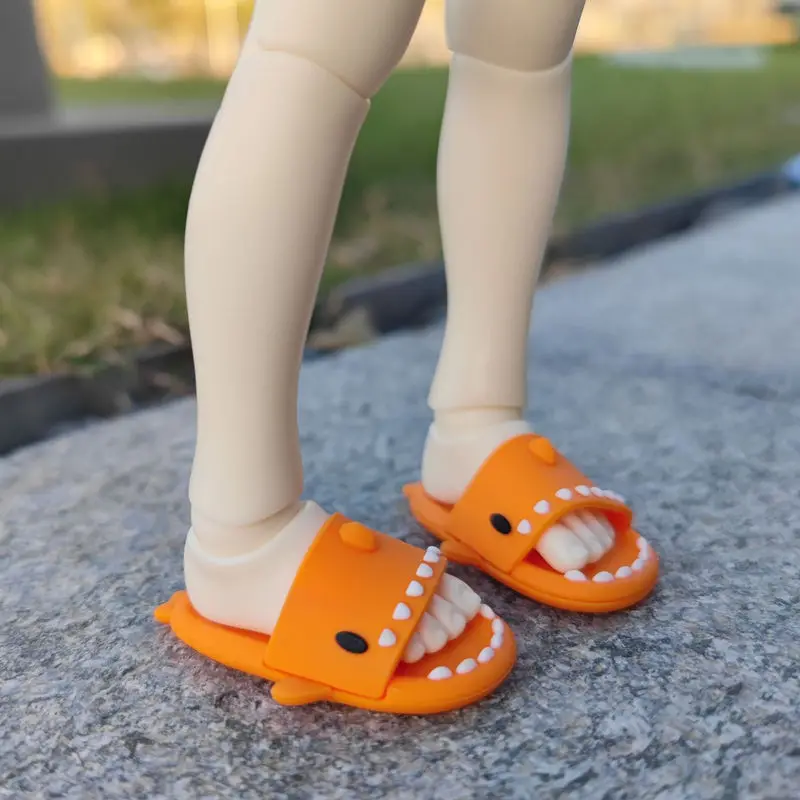 3 Size Shark Doll's Shoes 1/12 1/8 BJD Accessories Ob11 Cartoon Slippers Shoes for 1/6 Blythe Doll