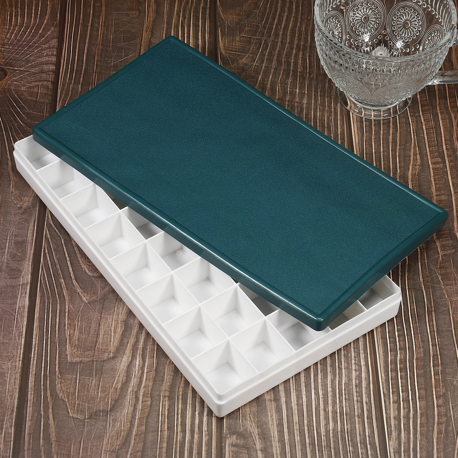 36 Compartments Artist Paint Saver Palette Box Painting Storage Tray with Lid Plastic Painting Tray with Soft Cover for Gouache