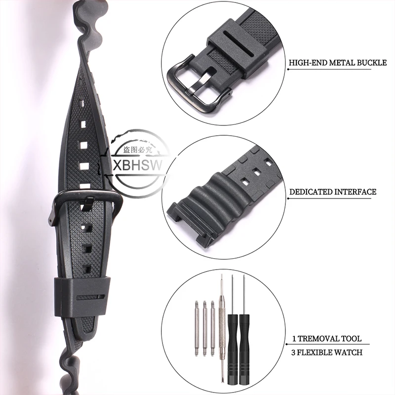 Waterproof Sport Resin Watchband with Pin Buckle