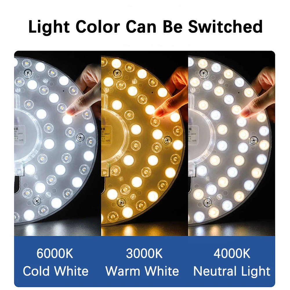 Ceiling Light LED Panel 220V-240V Round LED Module 12W-72W Energy Saving Replacement LED Retrofit Light Panel Magnetic LED Light 2