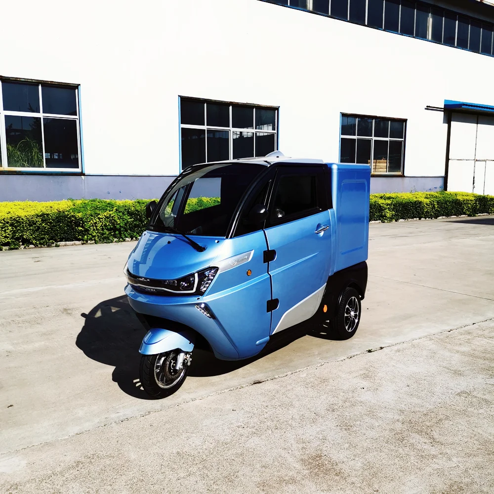 2022 Hot Selling Semi-Enclosed Electric Tricycle For Adults To Pick Up Children Pull Goods Solar Battery Car |