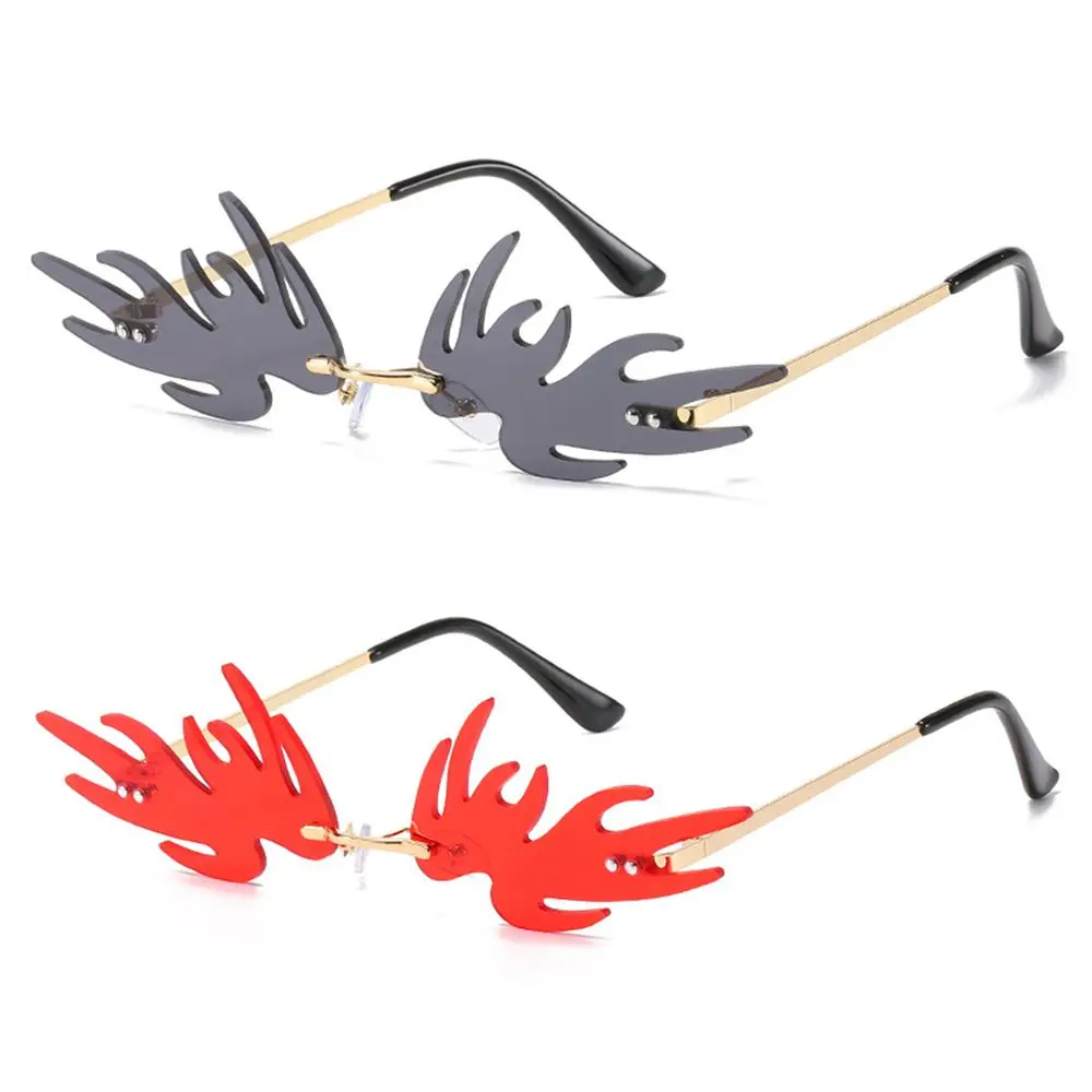 Funny Party Metal Frame Cosplay Fairy Wings Sunglasses Angel Wings Shape Rimless Sunglasses Sun Glasses