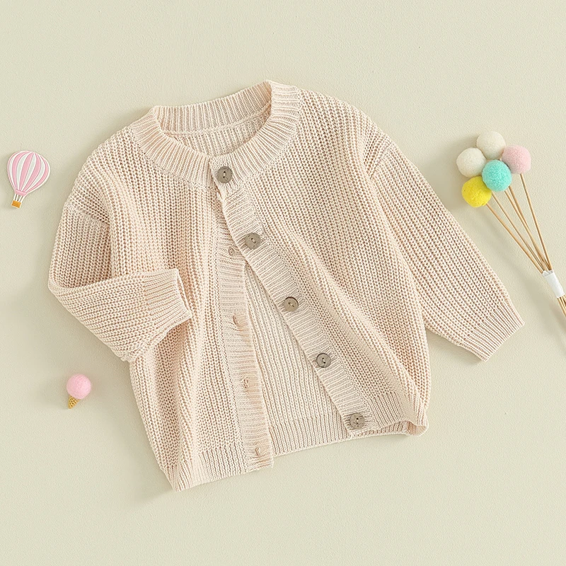 

Toddler Baby Girl Knit Cardigsn Sweater Long Sleeve Open Front Sweater Infant Sweater Fall Winter Cloths