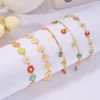 Fashion Sweet Flower Daisy Bracelet for Women Girl Y2K Accessories Handmade Colorful Beads Bracelet Boho Summer Pulseras Jewelry