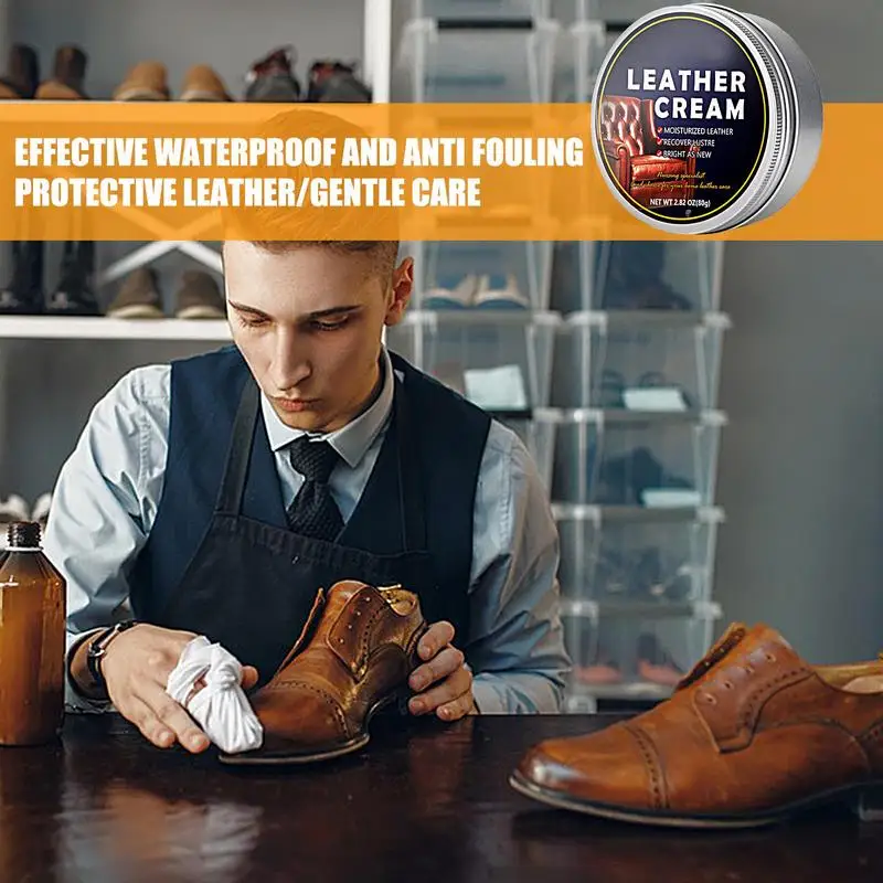 80g Natural Leather Cream Oil Leather Boots All-Natural Cream Waterproof Soften And Restore Care Will Not Darken Leather Care Cream
