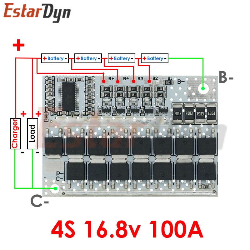 3s/4s/5s bms 12v 16,8 v 21v 3,7 v 100a Li-Ion lmo ternäre Lithium-Batterie-Schutz platine Li-Polymer-Ausgleichs ladung – Detail 4