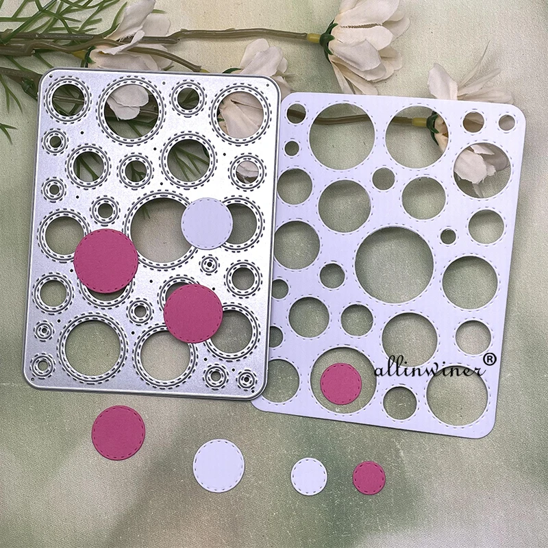 원형 직사각형 프레임 금속 절단 다이 스텐실 DIY Scrapbooking 장식 엠보싱 공예 다이 커팅 템플릿