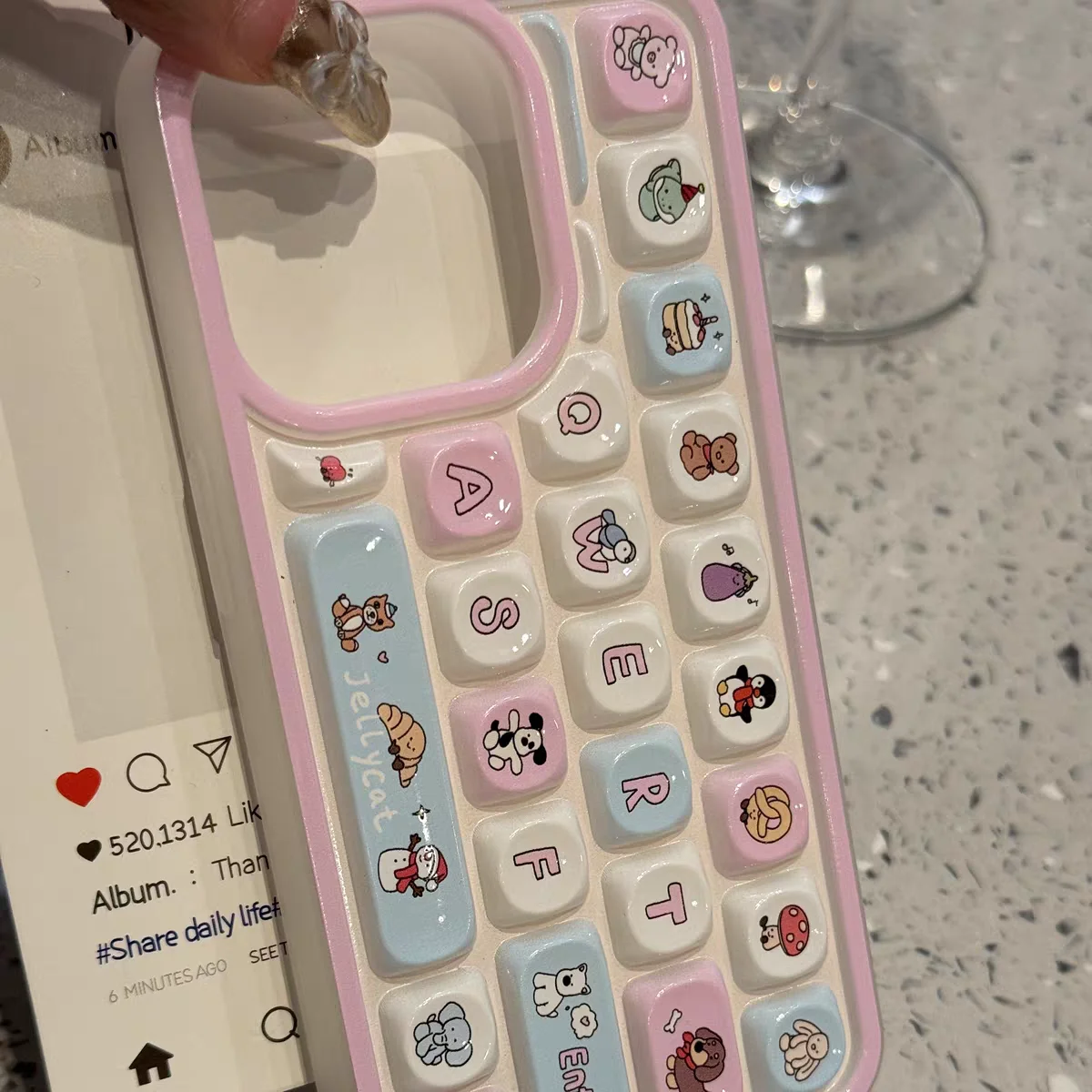 Cartoon Penguin Creative Transparent 3D Keyboard Soft Phone Case