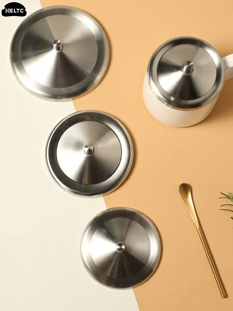 컵 뚜껑 커버 스테인레스 스틸 커버 머그잔, 차 커피 금속 머그잔, 뜨거운 음료 교체 물 세라믹 텀블러 음료