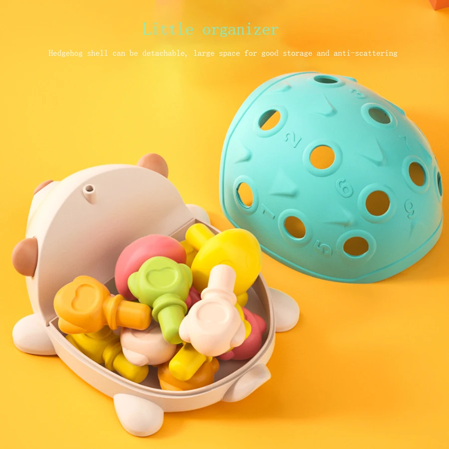 Fine Motor Training toys Puzzle Early education 1-3 years old boys girls baby hand-eye coordination Mosaic hedgehog 4