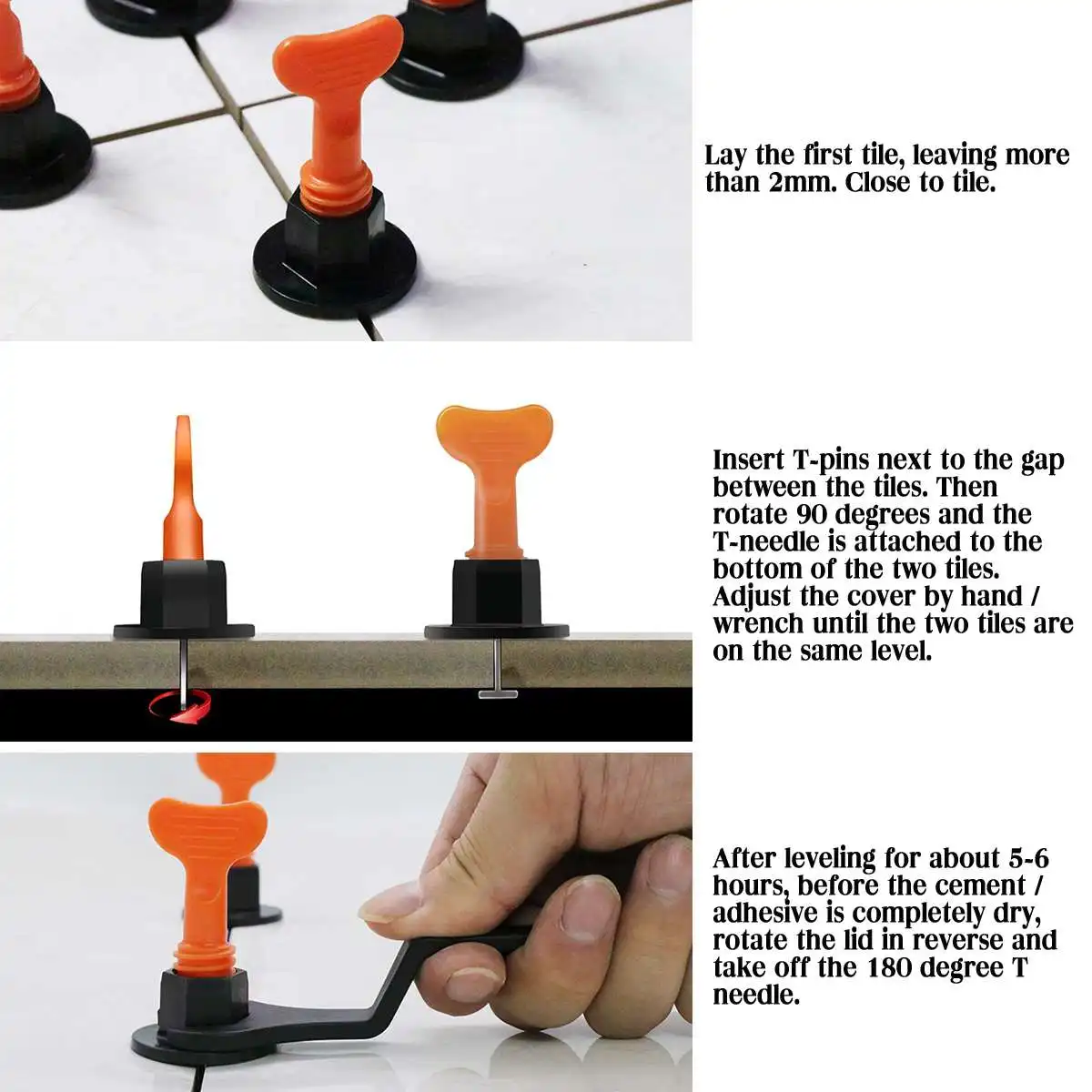 Tile Spacers Tile Leveling Clips Tile Leveling Tools Tile Leveling System Tile Leveler Level Wedges Spacers For Flooring Wall Leveler Locator Spacers