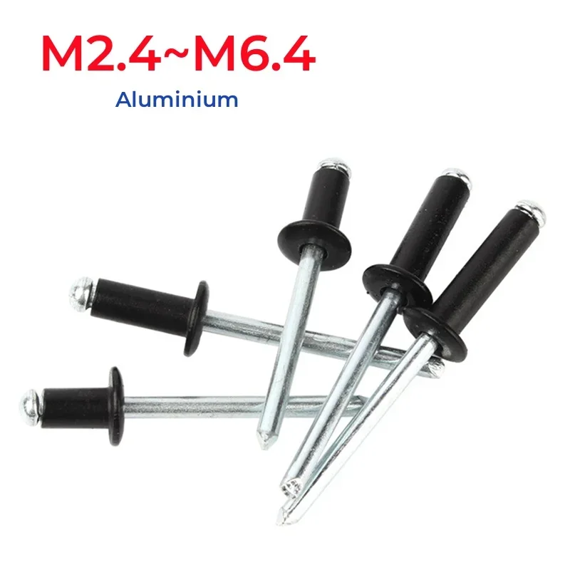 M2.4 M2.8 M3.2 M3.6 M4 M5 M6 M6.4 Black Aluminium Pop Rivet Mushroon Head Break Mandrel Blind Rivets Nail M2.4 M2.8 M3.2 M3.6 M4 M5 M6 M6.4 Black Aluminium Pop Rivet Mushroon Head Break Mandrel Blind Rivets Nail