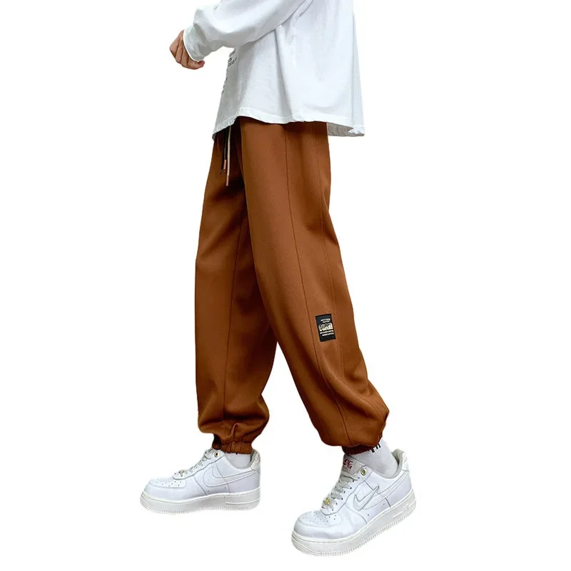 Loose Men's Workwear Pants Spring Summer Harajuku Sports Casual Nine Points Trendy Brand Cuffed Long Trousers