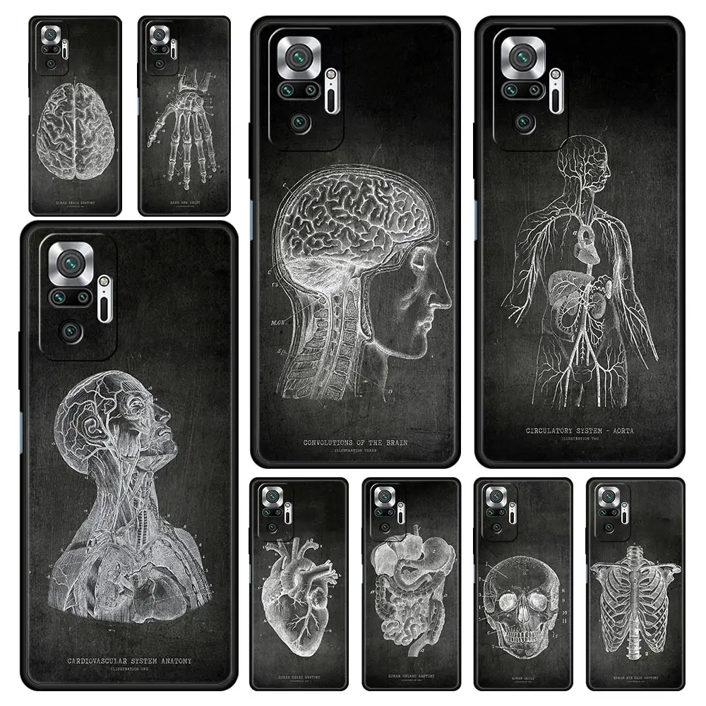 Chalkboard Anatomy Design Soft Silicone Phone Case