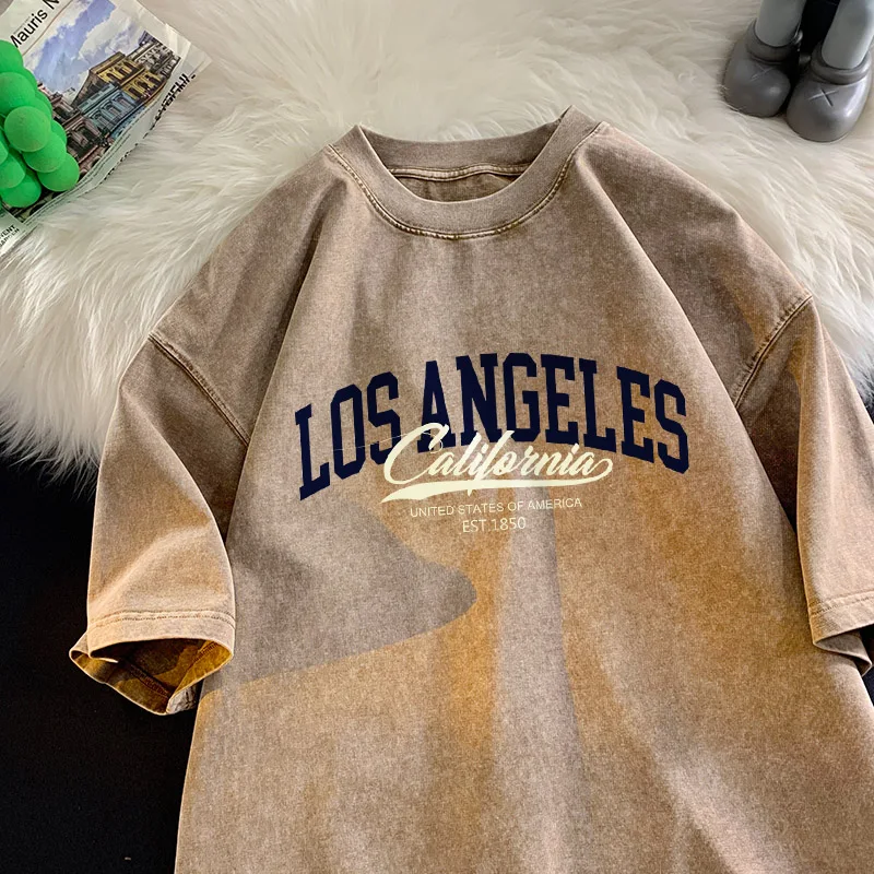 تي شيرت رجالي مطبوع عليه أزياء الشارع بين الوالدين...