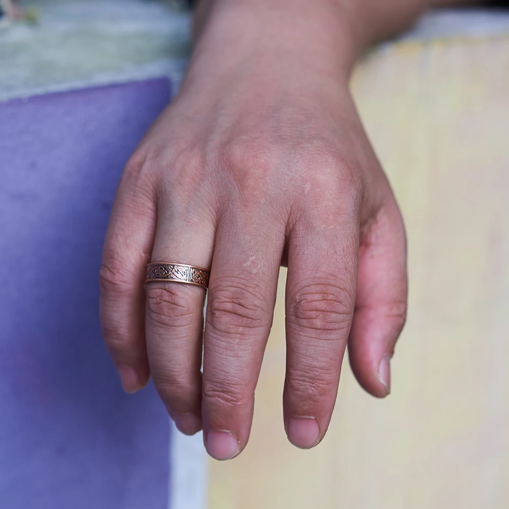 Vinterly Magnetringe aus reinem Kupfer, Vintage-Stil, Gesundheit, Energie, Finger, offene Manschette, verstellbarer Daumenschmuck, Metall, hoher Magnet, größenverstellbar – Detail 6