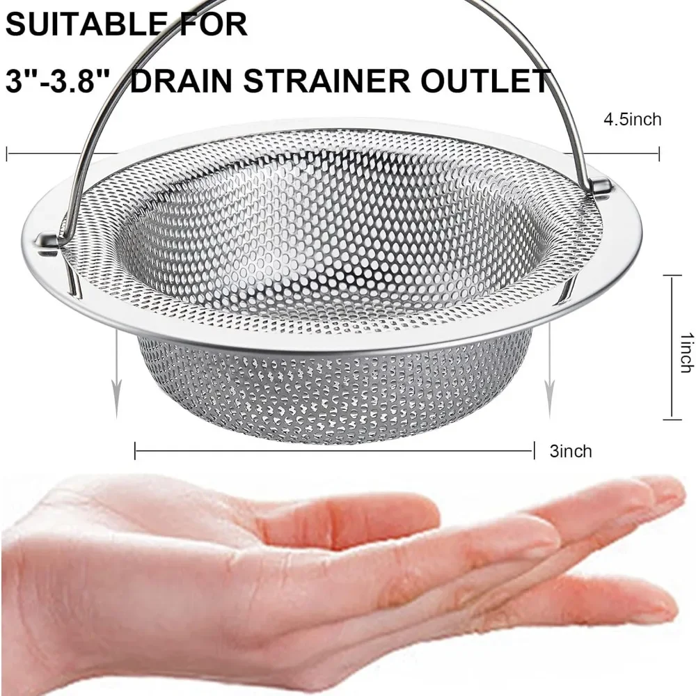 Vegetable Washing Basin Filter Screen Stainless Steel Kitchen Sink Filter, Garbage Food Residue/Hair Catcher, Keep Your Bathtub