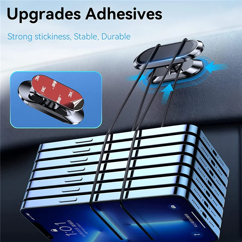 Metal Magnetic Car Mobile Phone Holder Folding Magnet Cell Phone Stand in Car GPS Support For iPhone Xiaomi 360° Rotatable Mount