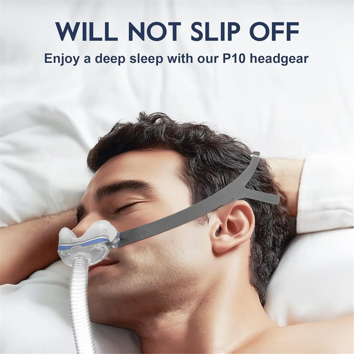 A04R-2-Pack Air Fit P10 Headgear Strap,CPAP Headgear Replacements for Airfit P10 Nasal Pillow Mask,with 6 Adjustment Clips