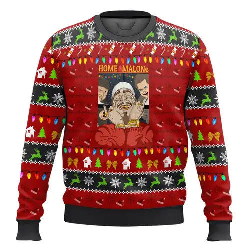 Merry Christmas alone at home Ugly Christmas sweater cartoon animation Men's pullover 2026 fashionable couple shirts Sweatshirt - Image 17