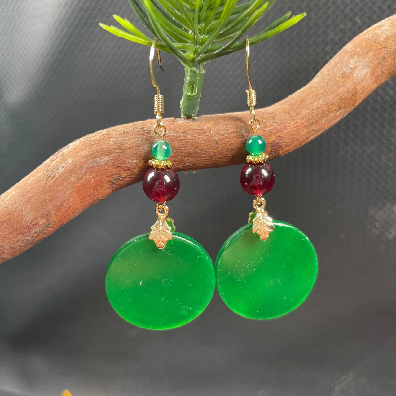 Pendentif En Jade Vert Et Argent Sterling 925 - 4,9g - Neuf Sans Boîte