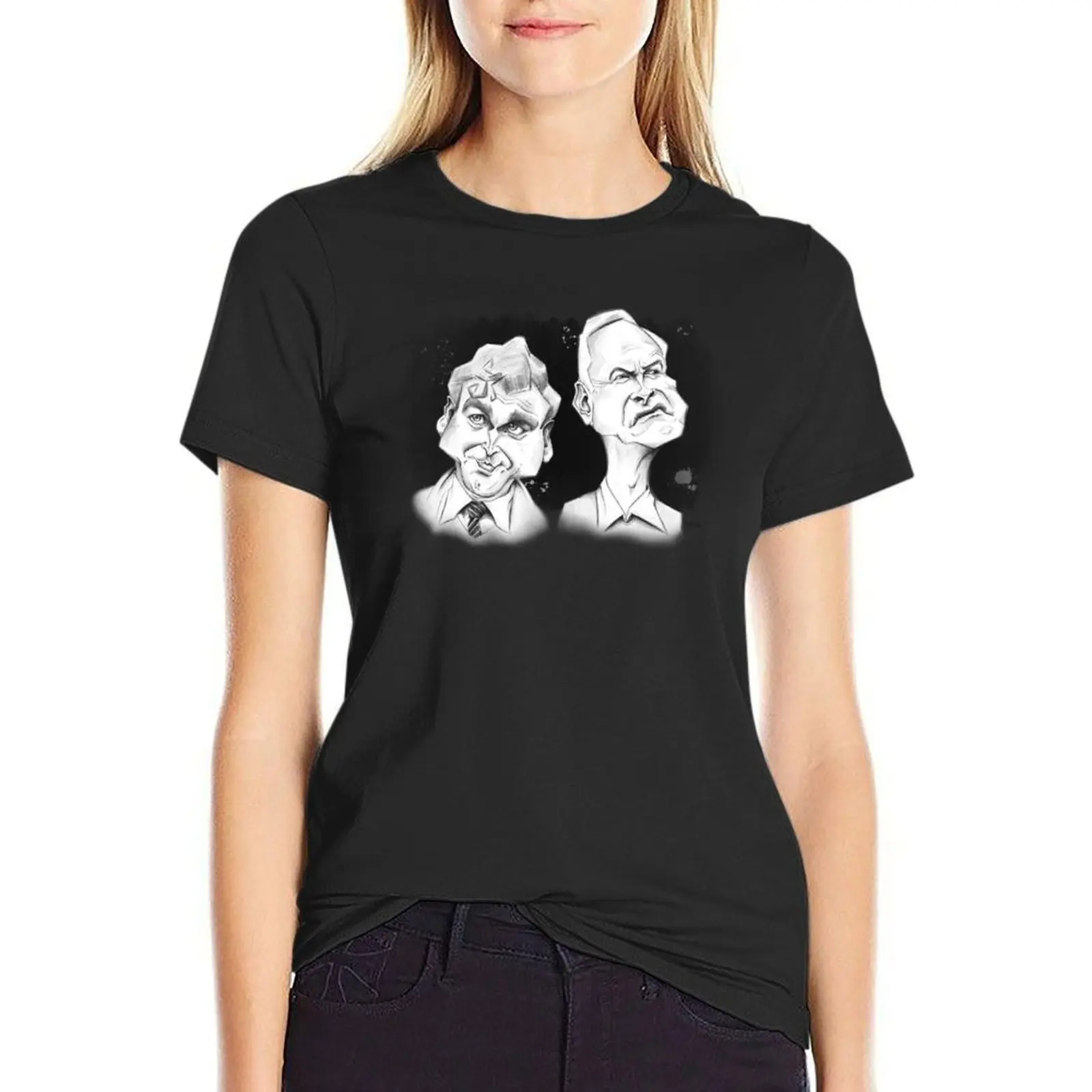 

Ismail Merchant & James Ivory Caricature T-Shirt funny oversized t shirts for Women