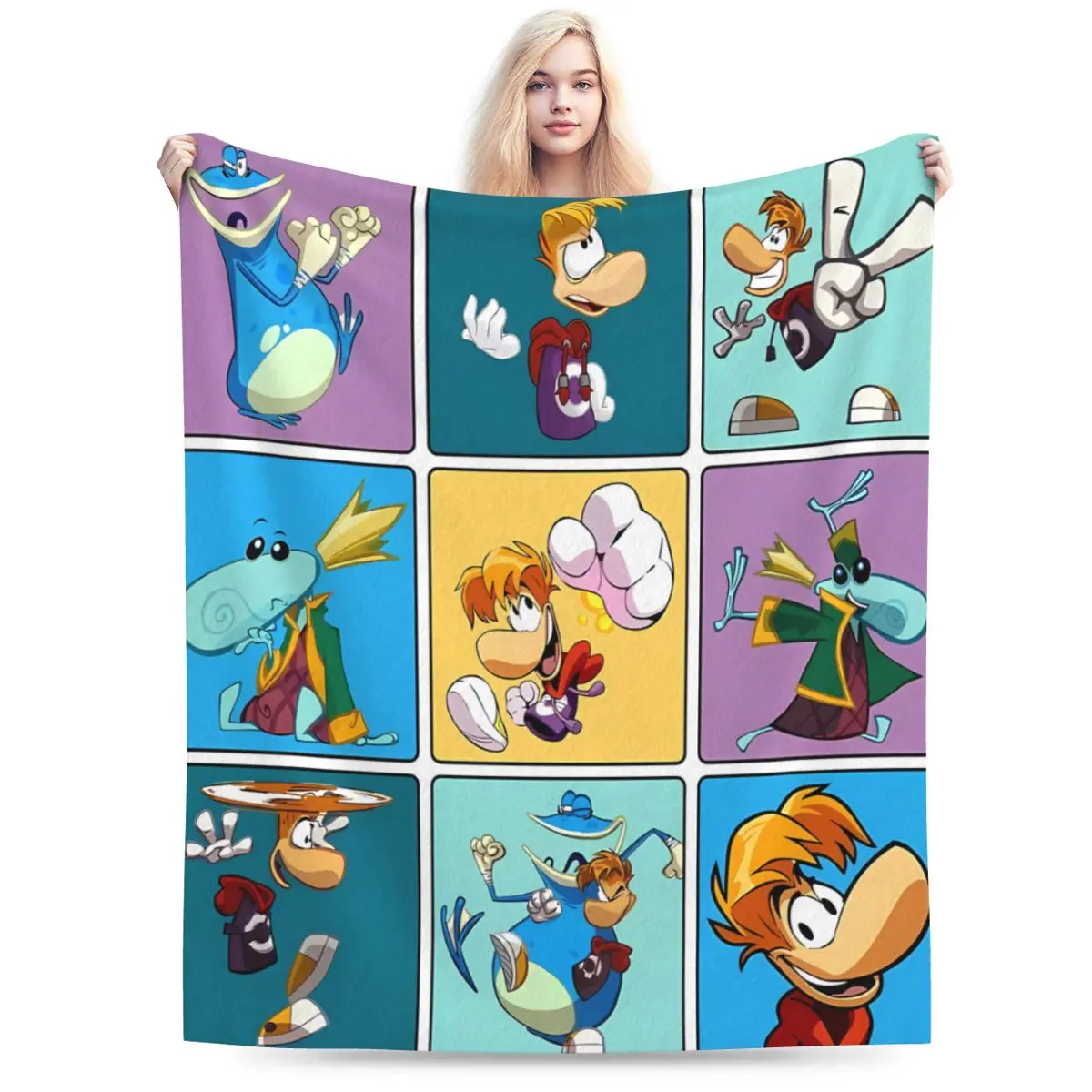 Rayman Squares Una Coperta In Micro Pile Ultra Morbida