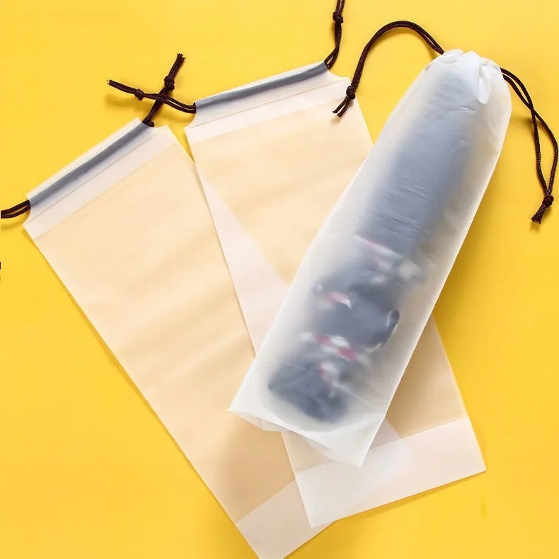 3PCS Umbrella Cover Bag Rain Umbrella Cover Waterproof Translucent Plastic Bag Reusable Portable Drawstring umbrella cover