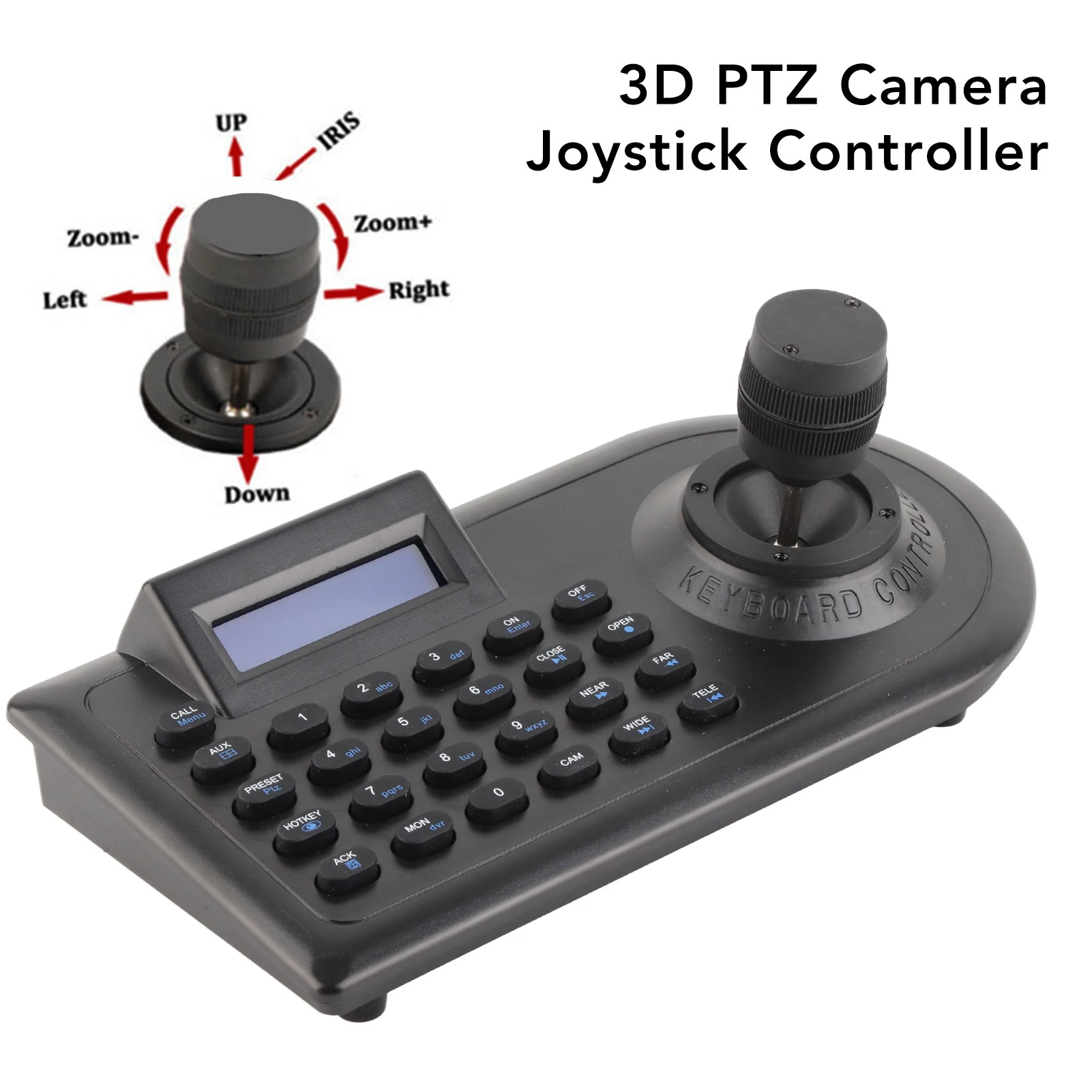3D PTZ Camera Controller Camera Control Device Strong Compatibility LCD ...